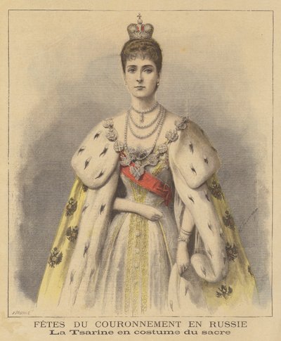 Tsarina Alexandra of Russia in Her Coronation Robes by Fortune Louis Meaulle