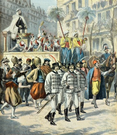 Parade in the Streets of Paris of the Mid-Lent Procession in 1897 by Fortune Louis Meaulle