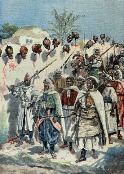 Imprisoned Moroccan Insurgents Pass by the Severed Heads of Their Comrades in 1897 by Fortune Louis Meaulle
