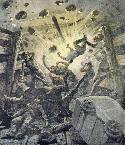 A Gas Blast, Illustration from the Illustrated Supplement of Le Petit Journal, 2nd April, 1892 by Fortune Louis Meaulle and Henri Meyer