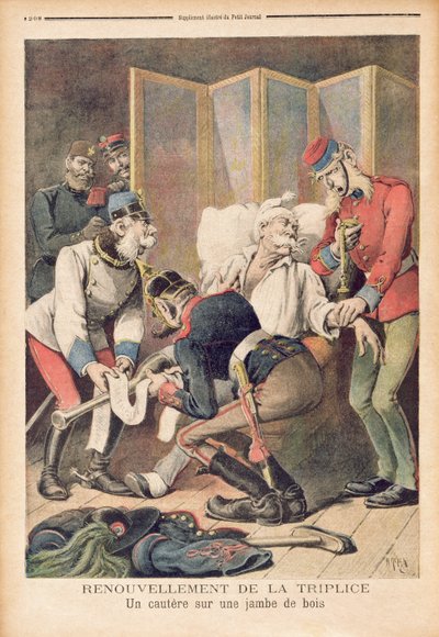 Caricature of the Triple Alliance of Germany, Austria and Italy, from 
