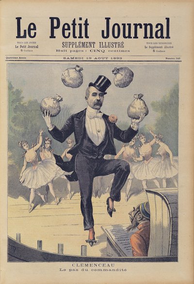 Georges Clemenceau juggling bags of English money, from 