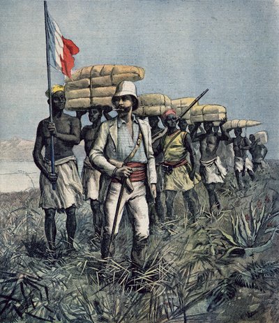 Lieutenant Mizon on his 1892 Mission of Exploration of the River Benue Area in Nigeria, from 
