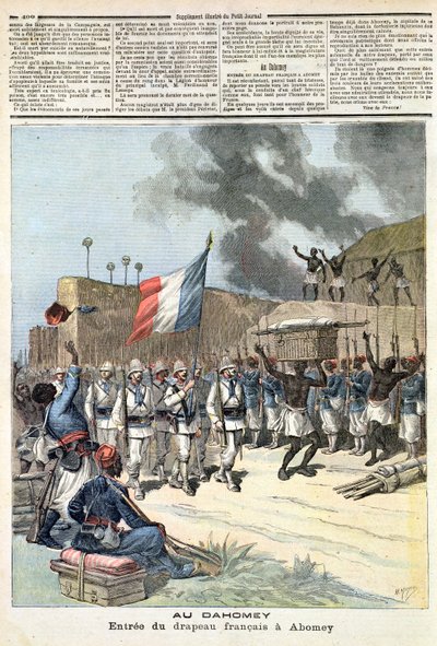 The French Flag Entering Abomey by Fortune Louis Meaulle and Henri Meyer