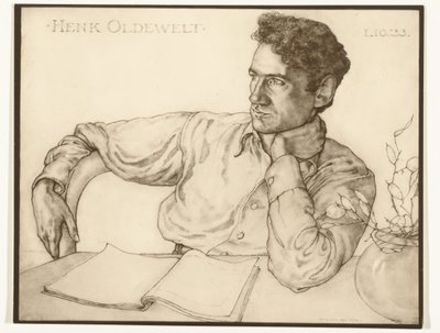 Photoreproduction of a Portrait of Henk Oldewelt by Han van der Kop by Foto atelier Bijl