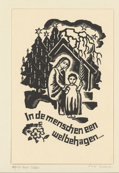 Christmas Card for 1933 by Bernard W.M. Ottevanger by Fré Cohen