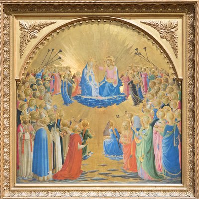 Glorification of the Virgin with angels and saints by Fra (c.1387 1455) Angelico