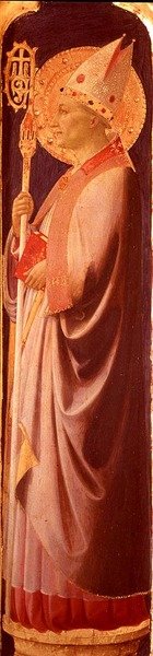 St. Augustine, pilaster from the reverse of the right-hand side panel of Santa Trinita Altarpiece (c.1434) by Fra  Angelico