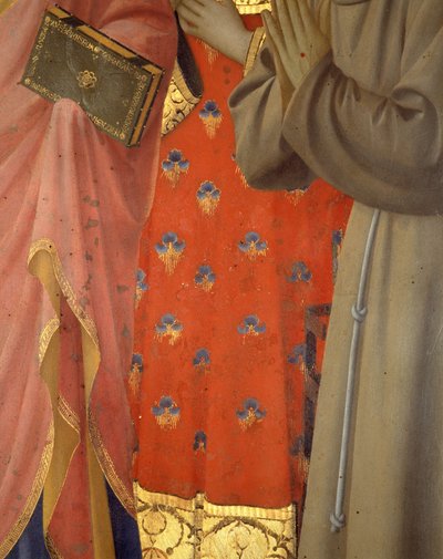Detail of the Altarpiece of Annalena: Tunic and Garment of Saint John the Evangelist, Saint Lawrence and Saint Francis by Fra  Angelico