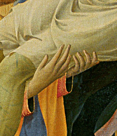Santa Trinita Altarpiece, frame and pinnacles by Lorenzo Monaco (detail) by Fra  Angelico