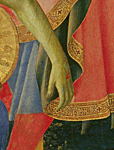 Santa Trinita Altarpiece, frame and pinnacles by Lorenzo Monaco (detail) by Fra  Angelico