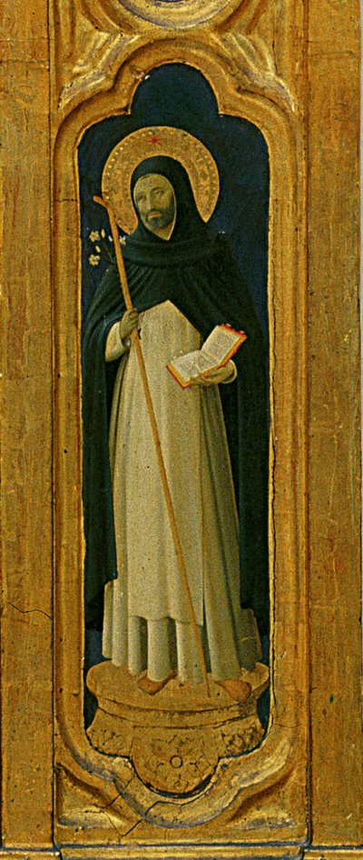 (detail) Santa Trinita Altarpiece, frame and pinnacles by Lorenzo Monaco (Piero di Giovanni) by Fra  Angelico