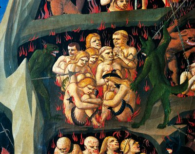 Hell with demons punishing slothful (detail) by Fra (c.1387 1455) Angelico
