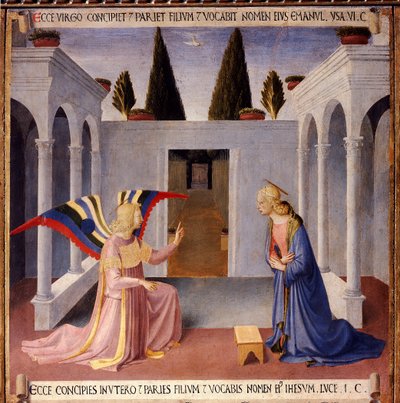 The Annunciation with the Dove of the Holy Spirit by Fra  Angelico