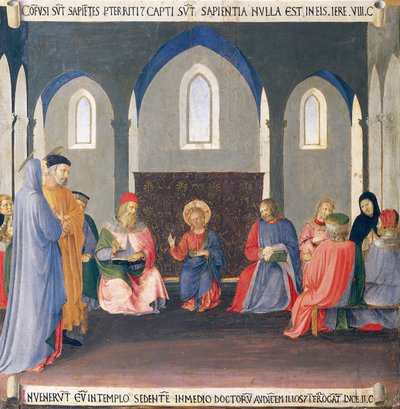Inset depicting the dispute with the doctors in the Temple by Fra (c.1387 1455) Angelico