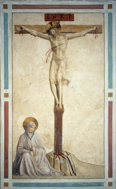 The Crucifixion with the Virgin Mary. Inscription 
