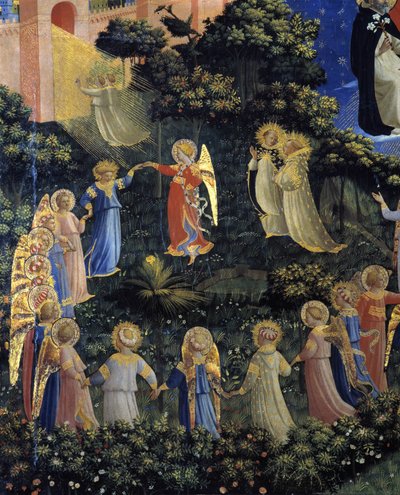 The Last Judgement: Detail of a Round Dance by Angels in Paradise by Fra  Angelico