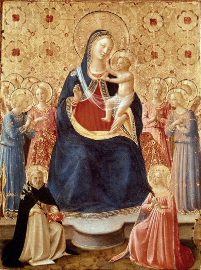 Madonna and Child with Angels, Saint Dominic and Saint Catherine of Alexandria, c.1435 by Fra (c.1387 1455) Angelico