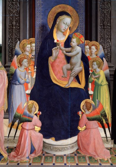 Madonna and Child with Angels (detail) by Fra  Angelico