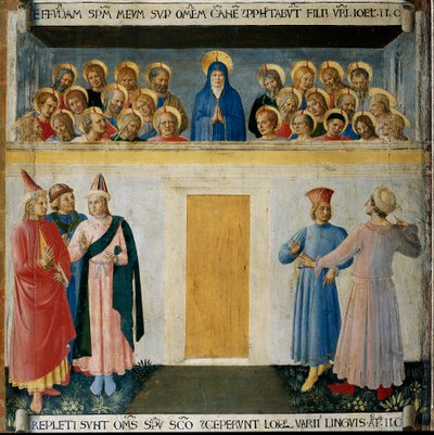 Pentecost, Life of Christ, Armadio degli Argenti by Fra  Angelico