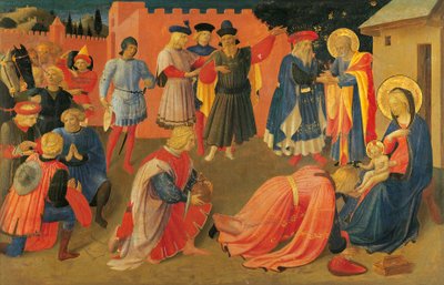 The Adoration of the Magi (detail) from central panel of the predella, Tabernacle of the Linen Drapers by Fra (c.1387 1455) Angelico