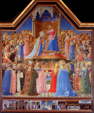 The Coronation of the Virgin (Predella of Scenes from the Life of Saint Dominic) by Fra  Angelico