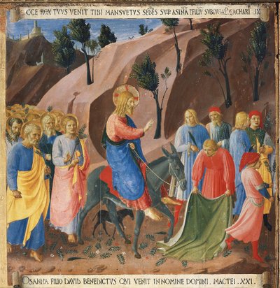 The Entry into Jerusalem. Life of Christ, Armadio degli Argenti by Fra  Angelico