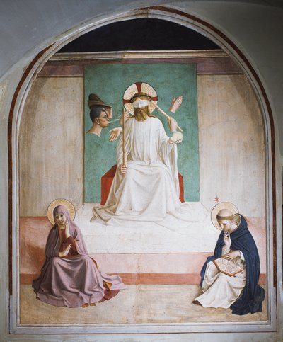 The Mocking of Christ with Mary and St Dominic by Fra  Angelico