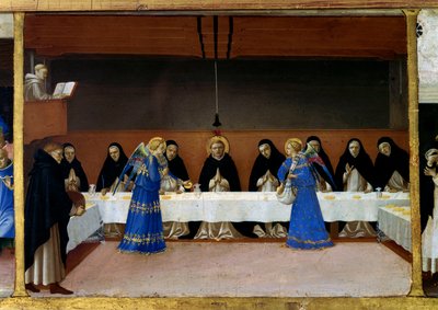 The Monks at the Table (detail) by Fra  Angelico