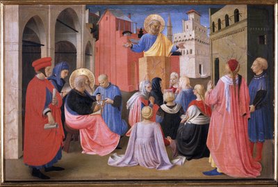 The preaching of St Peter in the presence of saint Mark by Fra  Angelico