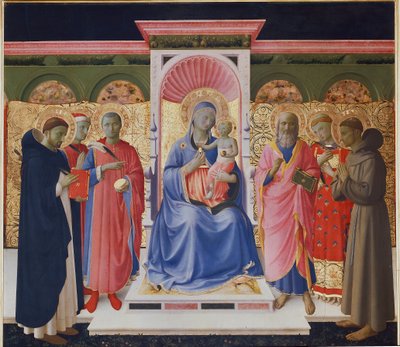 Virgin and Child with Six Saints (detail) by Fra  Angelico