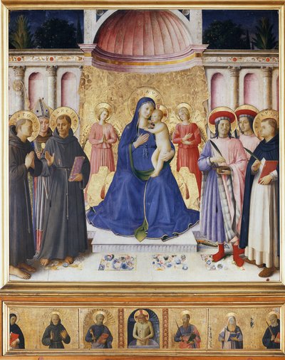 Virgin and Child with Six Saints by Fra  Angelico