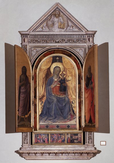Virgin with Child. Open Tabernacle of the Linaioli by Fra  Angelico