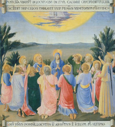 Inset depicting Ascension, panel from Armadio degli Argenti with life of Jesus by Giovanni da Fiesole known as Fra Angelico by Fra (c.1400 55) Angelico