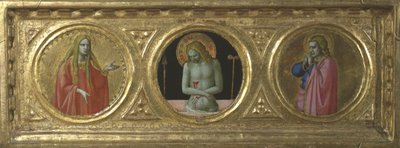Christ as Man of Sorrows flanked by Saint Mary Magdalene and Saint John the Evangelist by Fra Angelico