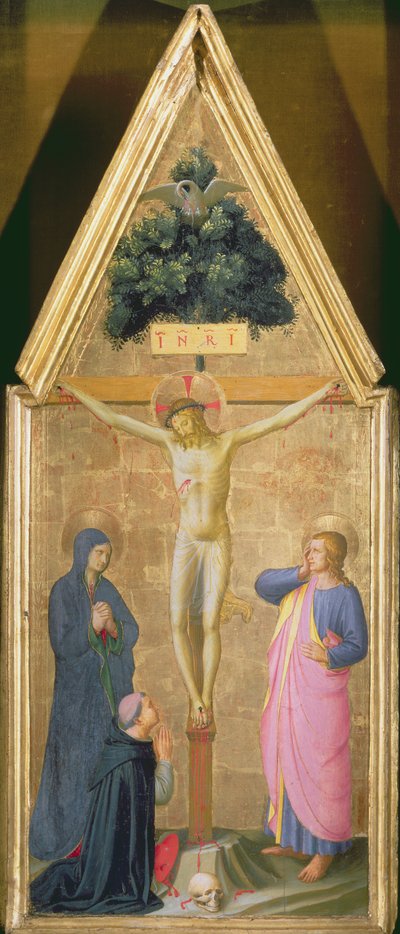 Christ on the Cross between the Virgin and Cardinal Torquemada and St. John the Evangelist by Fra Angelico