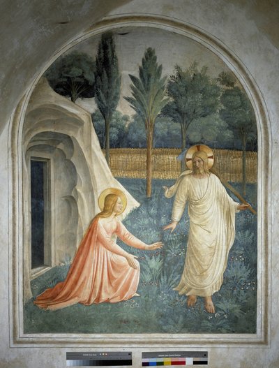Noli Me Tangere. Jesus Christ Resurrected Refuses to Be Touched by Saint Mary Magdalene. Fresco by Guido di Pietro by Fra Angelico