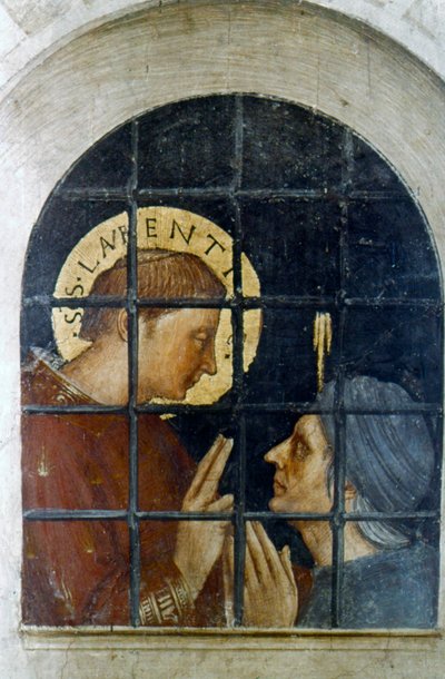 St Laurence converting his gaoler, early 15th century by Fra Angelico
