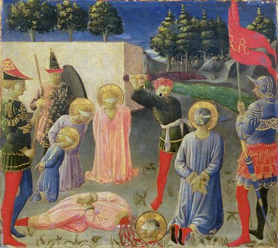 The Beheading of St. Cosmas and St. Damian (from the predella of the Annalena altarpiece, c.1434) by Fra Angelico