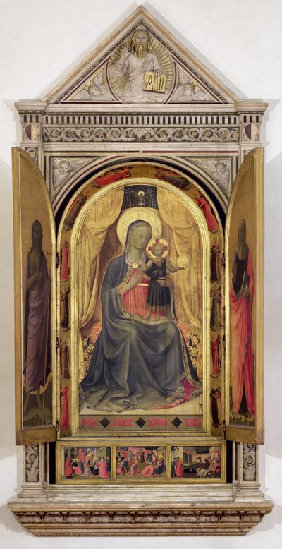 The Linaiuoli Triptych: The Virgin and Child enthroned with St. John the Baptist and St. Mark, 1433 by Fra Angelico