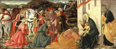 The Adoration of the Magi, a predella panel by Fra Diamante