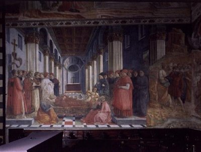 The Celebration of the Relics of St. Stephen (showing part of the Martyrdom of St. Stephen), 1452-66 by Fra Filippo Lippi