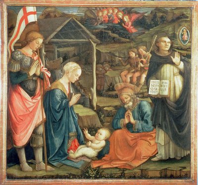 The Nativity with SS. Michael and Dominic by Fra Filippo Lippi