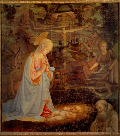 The Virgin, the Child Jesus, Saint John the Baptist Child and Saint Bernard of Clairvaux by Fra Filippo Lippi