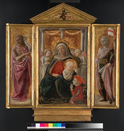 Triptych: Madonna and Child with St. John the Baptist and St. George, c.1437 by Fra Filippo Lippi