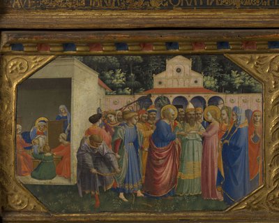 Mary and Joseph The Annunciation retable with 5 Predella scenes by Fra Giovanni Angelico da Fiesole
