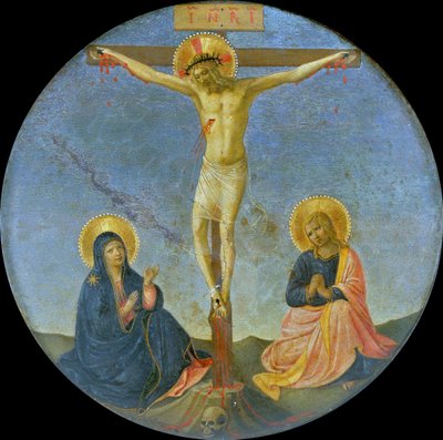The Crucifixion with Mary and Saint John the Evangelist Tondo, c. 1440 by Fra Giovanni Angelico da Fiesole