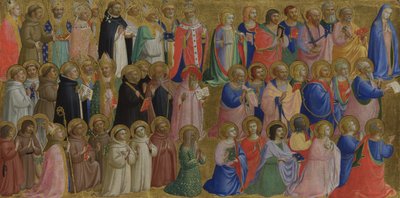 The Virgin Mary with the Apostles and Other Saints Panel from Fiesole San Domenico Altarpiece by Fra Giovanni Angelico da Fiesole