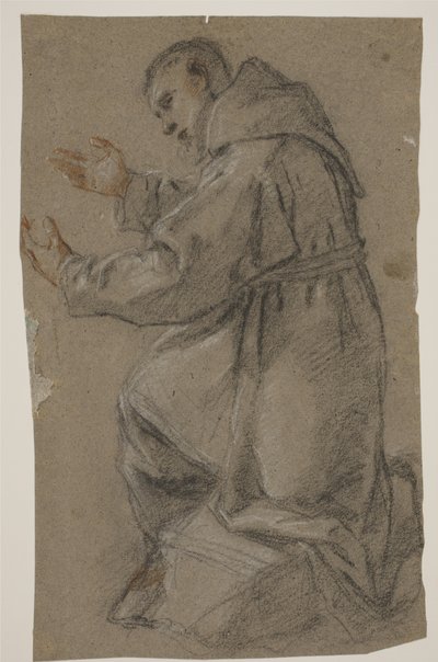 Kneeling Friar with Outstretched Hands by Fra Semplice da Verona