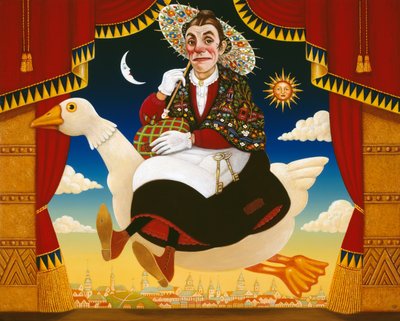 Dan Leno (1860-1904) as Mother Goose by Frances Broomfield